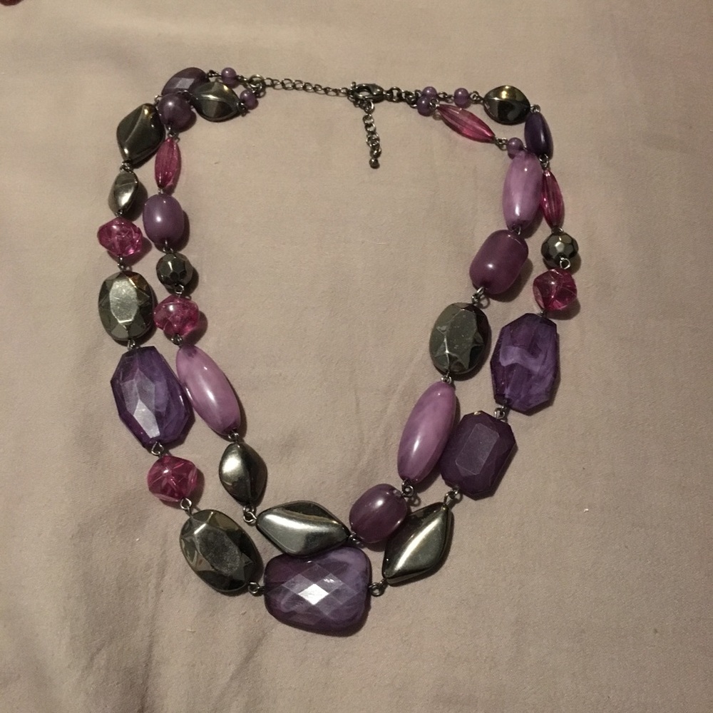 Double beaded purple necklace